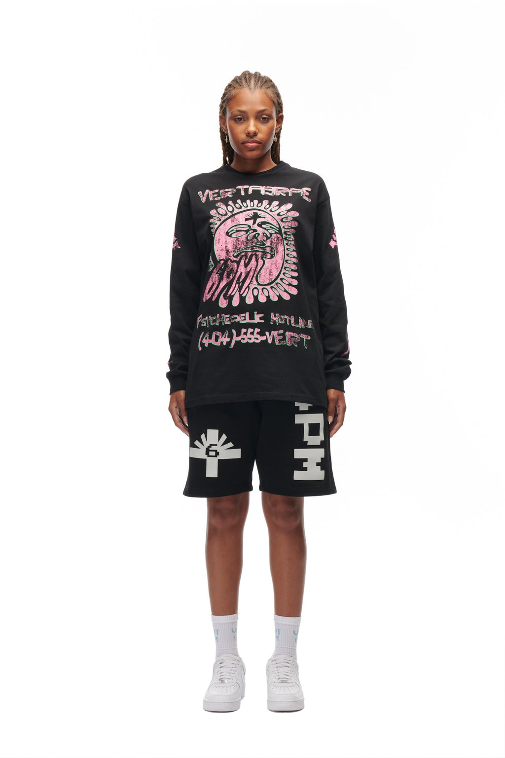 PSYCHEDELIC LANGARM-SHIRT SCHWARZ