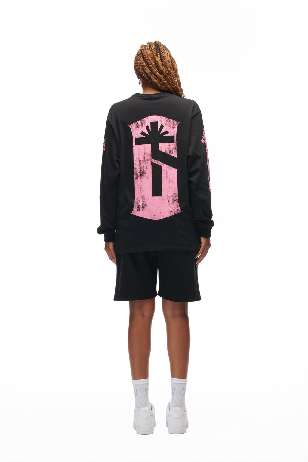 PSYCHEDELIC LANGARM-SHIRT SCHWARZ
