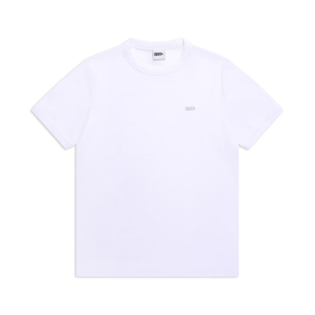 GERIPPTES SLIM-FIT-T-SHIRT WEISS