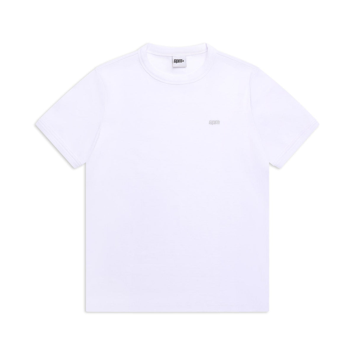 GERIPPTES SLIM-FIT-T-SHIRT WEISS
