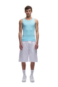 WAFFELSTRICK-TANKTOP HELLBLAU