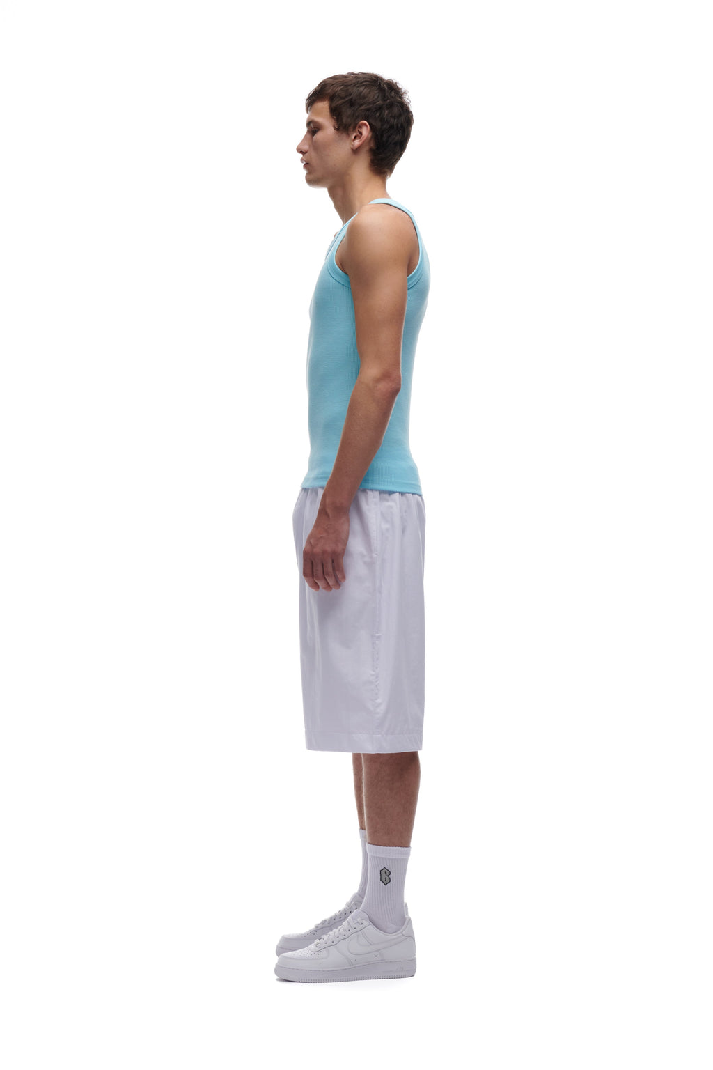 WAFFELSTRICK-TANKTOP HELLBLAU