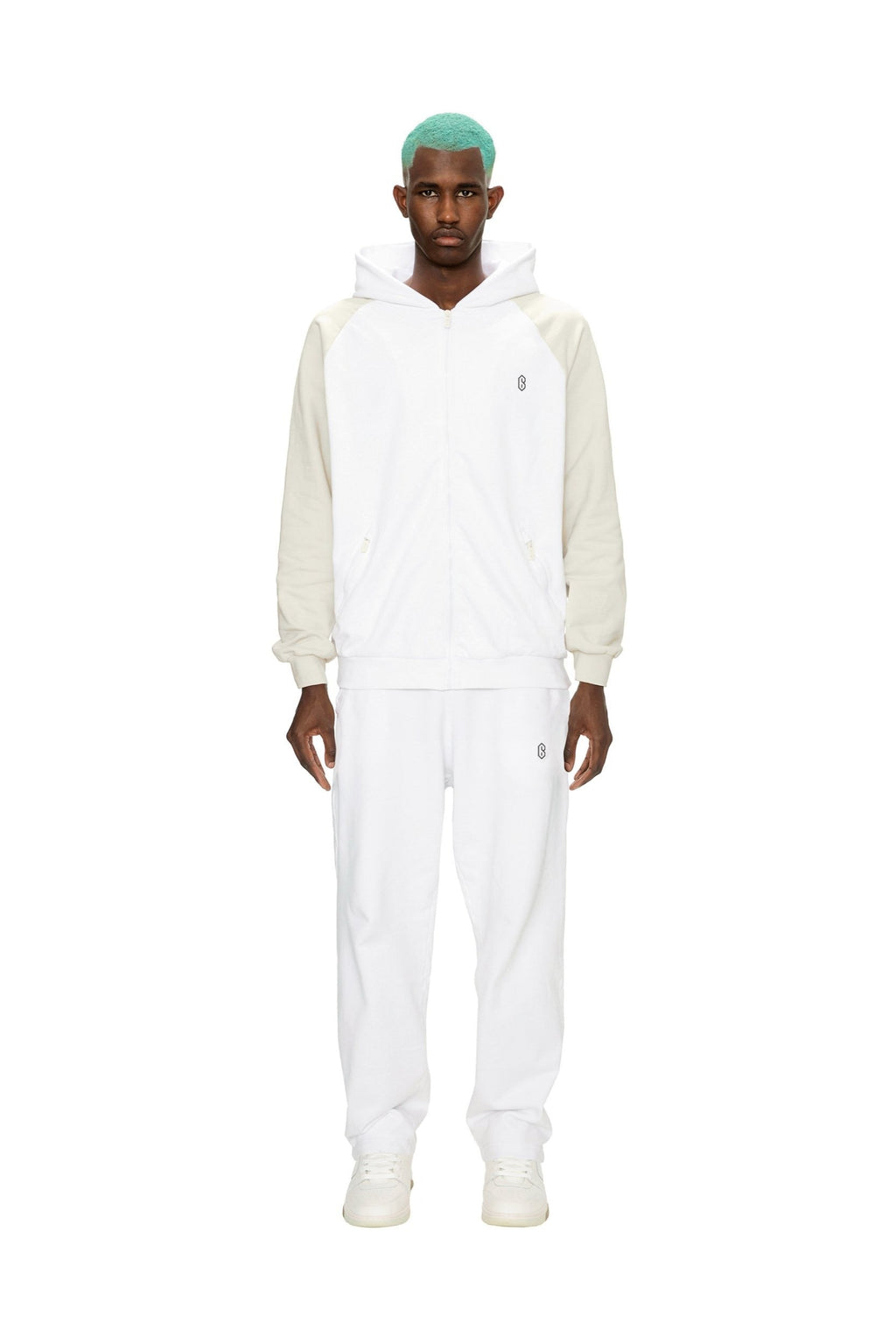 2-TONE HOODIE WEISS